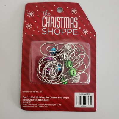 The Christmas Shoppe Jingle Bells Metal Ornament Hooks 1 package of 10 pieces