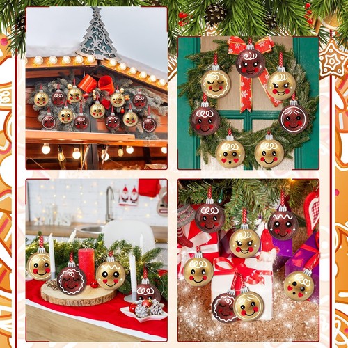 36 Pcs Christmas Gingerbread Face Ornaments Wooden Gingerbread Tree Decoratio... - Bild 5 von 6
