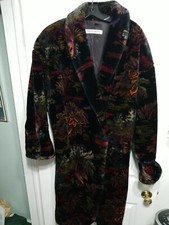 Vintage Donnybrook Faux Fur Jacket Floral Pattern
