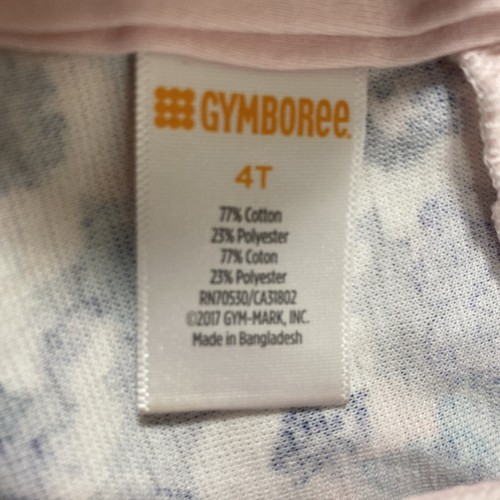 Gymboree Dress Girls 4T Pansies Floral Blue Pink White Long Sleeves Stretch - Picture 6 of 7