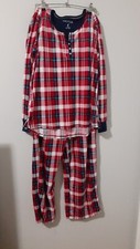 Nautica Women s 2 PC Sleepwear Fleece Pajama Set Medium M Red Plaid