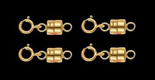 4 4.5mm 14k MAGNETIC CLASP Solid Yellow Gold 1/2" Chain Extender Spring Ring