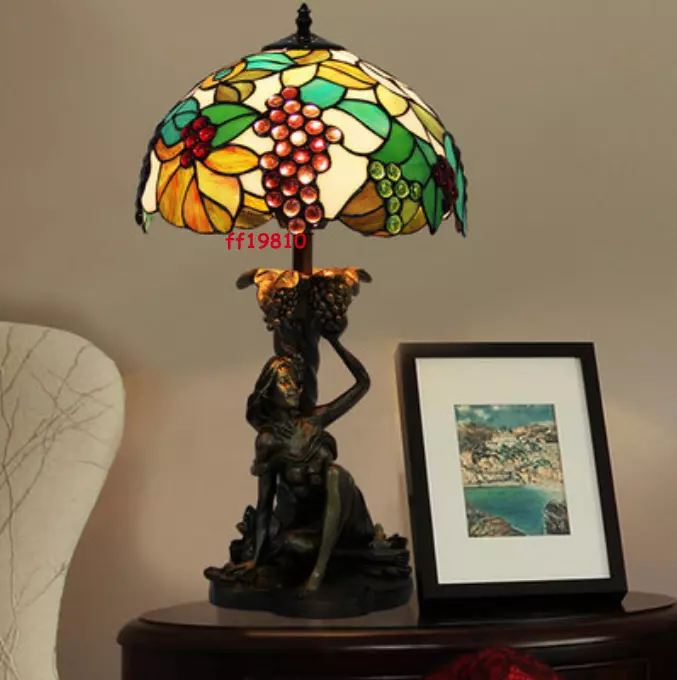 Tiffany Style Angel Stained Glass Table Lamp 12