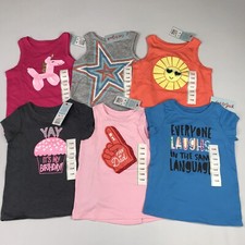 Cat  Jack Baby Girl 18M Summer T-Shirt  Tank Lot of 6 Pink Blue Gray