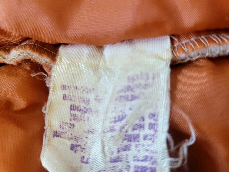 Chaleco acolchado vintage años 70 color naranja tostado retro al aire libre bolsillos otoño XS/S Foto 4 de 4