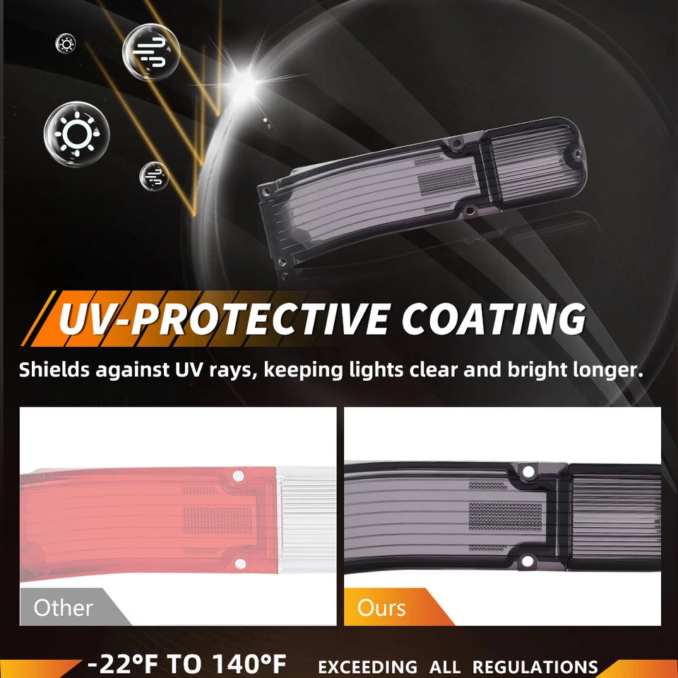 2X Smoked Tail Light Lens & Backup Lamp Lenses For 1966 Chevy Chevelle & Malibu - Image 3 of 4