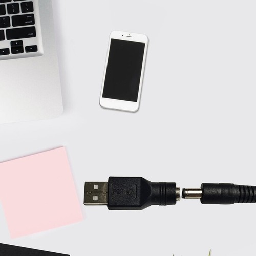 Black USB to for DC Adapter USB 2.0 A Female to for DC 5.5x2.1mm Power Adapter - Zdjęcie 2 z 8