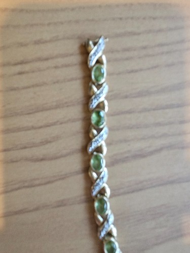 bracelet women gold 14k peridot - Picture 2 of 3