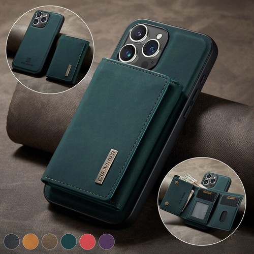 For iPhone 15 Pro Max 14 13 12 11 15 Leather Wallet Card Stand Magnet Case Cover - Picture 20 of 22