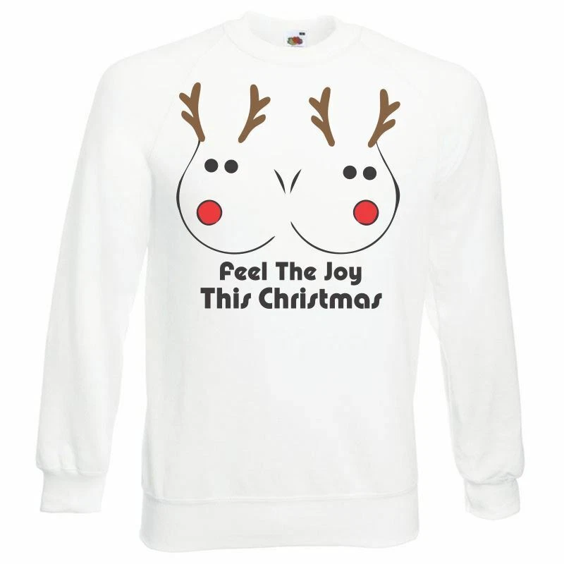 Feel The Joy This Xmas Rudolph Boob Reindeer Adult Humour