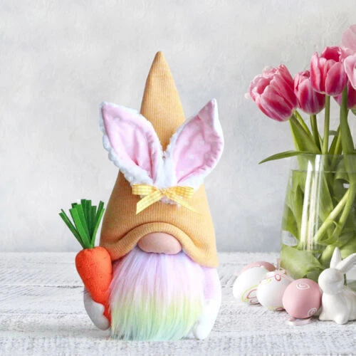 UK Easter Bunny Gnome Plush Doll Dwarf Decoration Spring Gnomes Stuffed Toy Gift - Picture 10 of 14