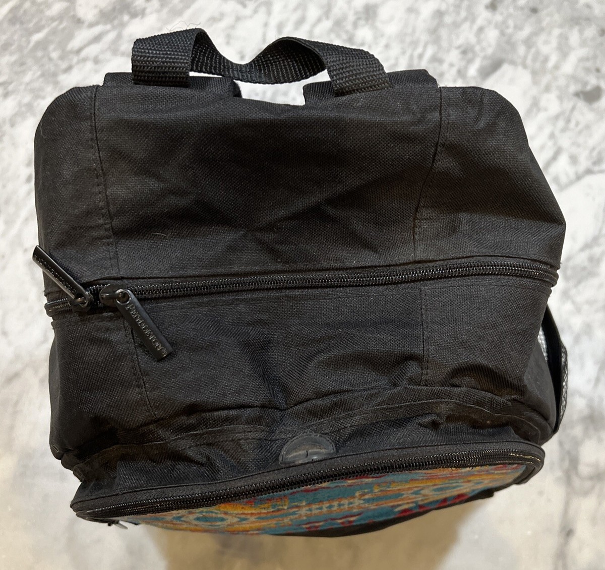 Pendleton Backpack Unisex Black Wool Canvas Southwestern Geometric Daypack Bag Pendleton Backpack - Accessories main image 2
