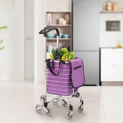 Foldable Shopping Cart Trolley with Rolling Wheels Durable Oxford Cloth Bag - Picture 2 of 6