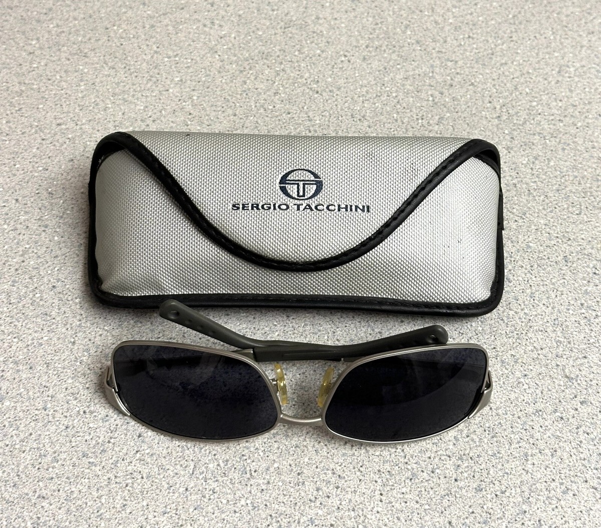 Vtg Polarized Sergio Tacchini S.T.1078-S Black Silver 