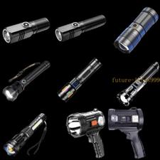99000000LM Super Bright LED Flashlight USB Rechargeable Zoomable Tactical Torch