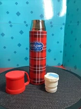 Austin's Original Deep Eddy Vodka 8 Oz Red Flannel Thermos