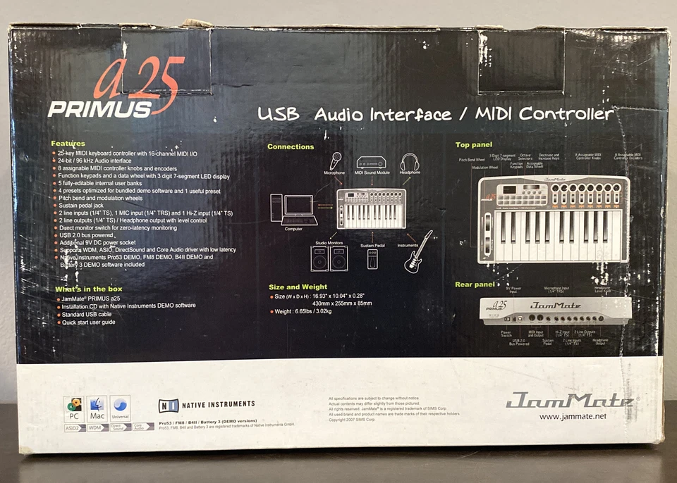 VTG JamMate Primus A25 USB Audio interface MIDI Controller New Old Stock NOS - Image 4 of 4