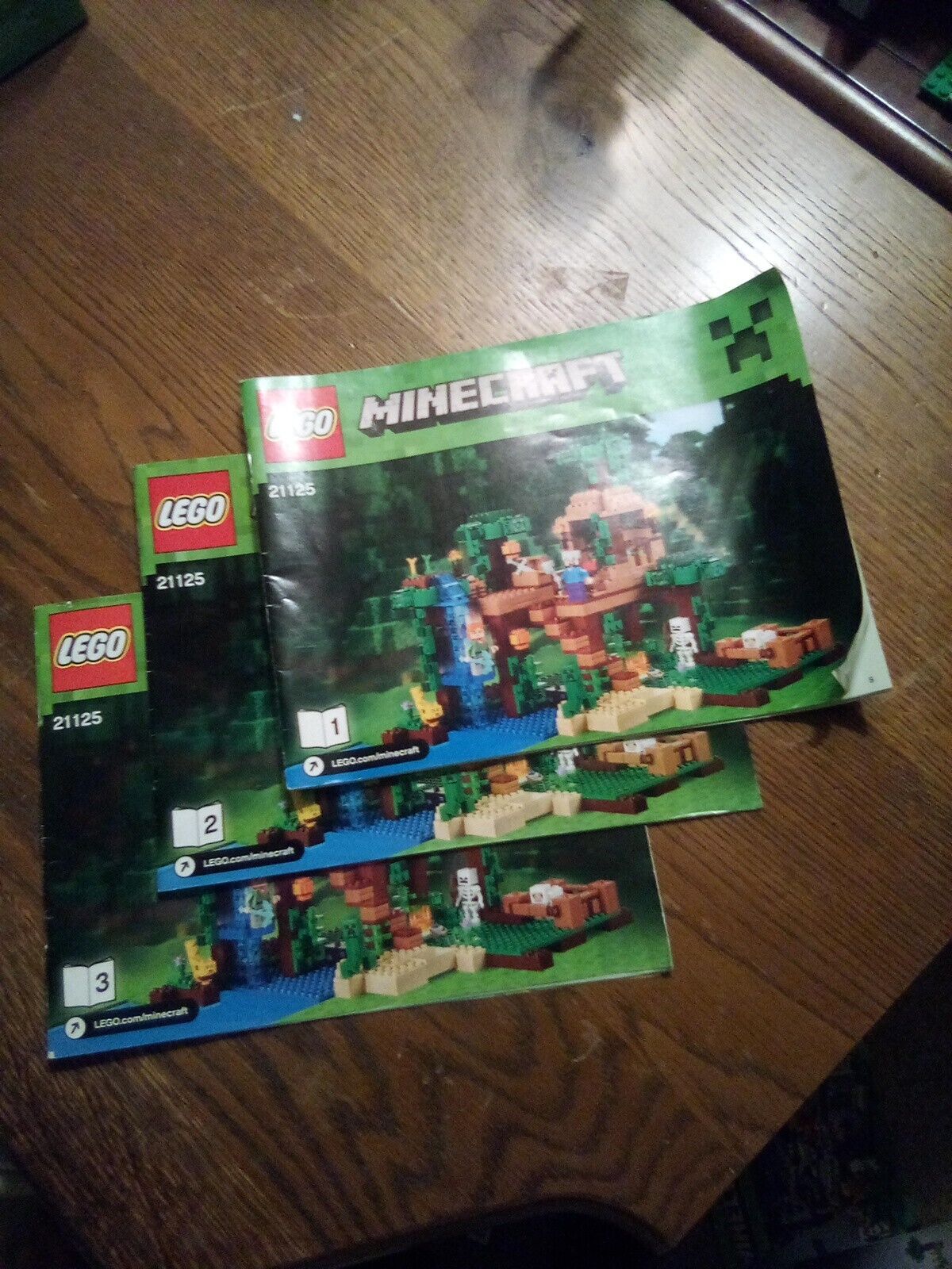 LEGO MINECRAFT 21125 ,"THE JUNGLE TREEHOUSE" INSTRUCTION MANUAL BOOKLET 1, 2 & 3