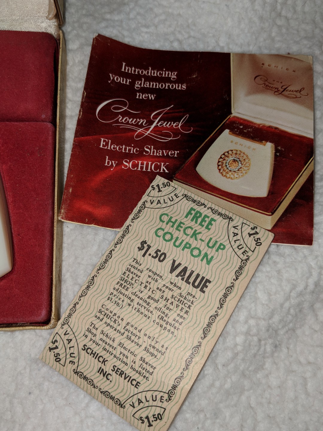 Lady Schick Crown Jewel Electric Shaver Rhinestone Model 100 Vintage 