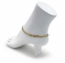 ITALIAN CUBAN LINK CHAIN ANKLET 6mm 10" ANKLE BRACELET 14K GOLD PLATED