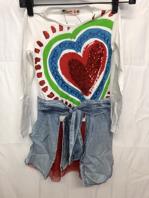 Robe Desigual Fille 6 Ans - Multicolore évasée - Taille 5/6 Ans - Longueur 58 Cm