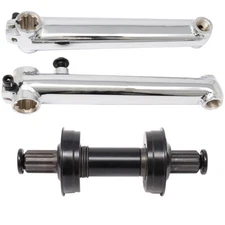 PRO+ Bicycle 3PC CR-MO Crank Set 175mm USA/BB 8t BMX MTB Bike Chrome