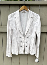 NWT Free People Linen Blend Blazer Coastal Hamptons Beach Summer Classic Sz S