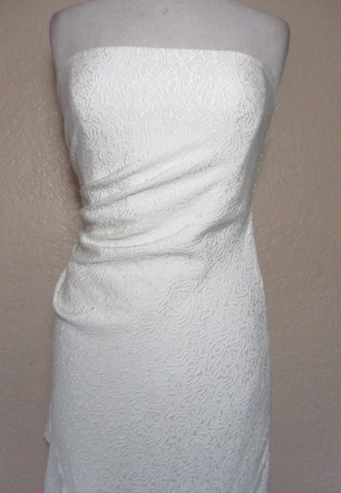 Vestido maxi BCBGMAXAZRIA sem alças jacquard feminino 8 branco vestido de noite/casamento - Imagem 4 de 4
