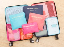 9Pcs Waterproof Clothes Storage Bags Packing Cube Travel Luggage Organizer Pouch