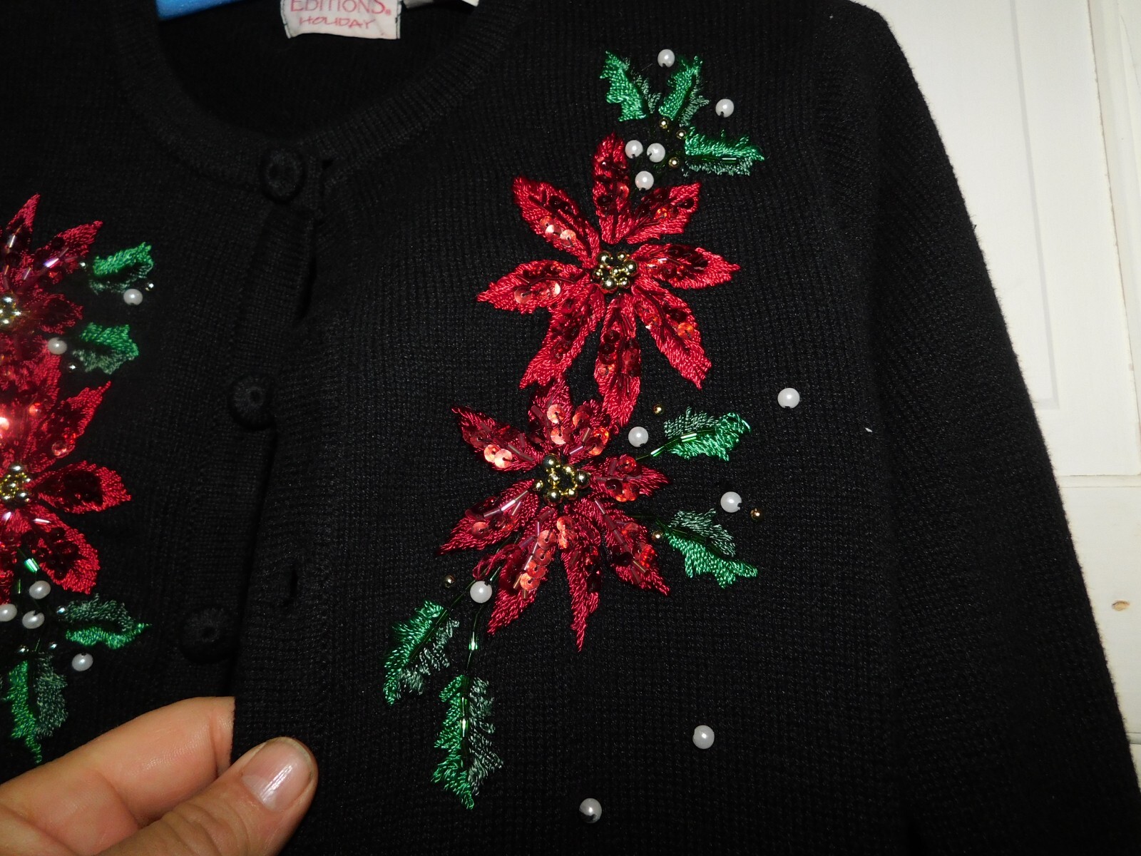 PREOWNED BASIC EDITIONS WOMENS MED CHRISTMAS SWEA… - image 1