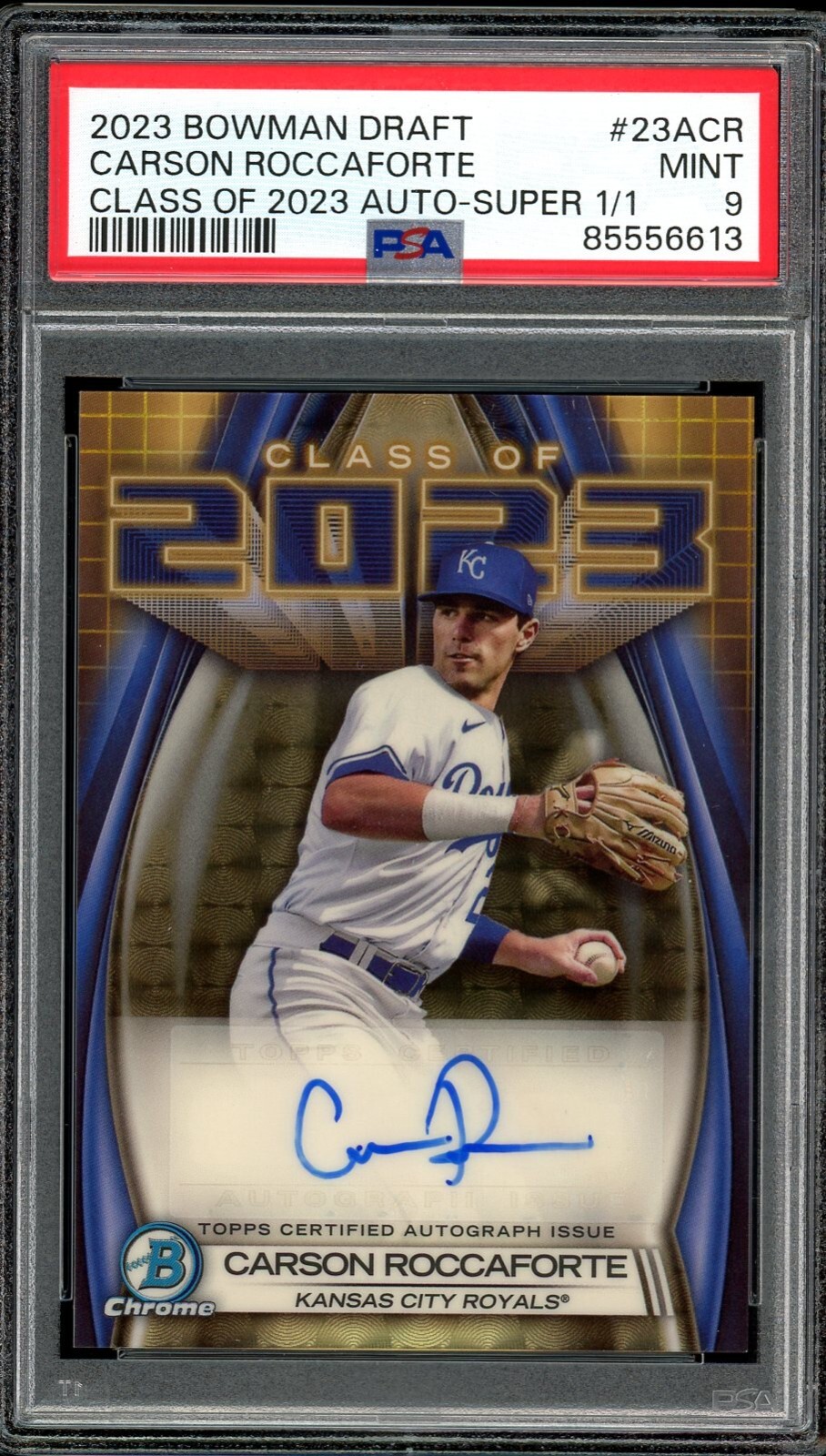 2023 Bowman Draft Carson Roccaforte 23A-CR AUTO SUPERFRACTOR Class of 2023 #1/1