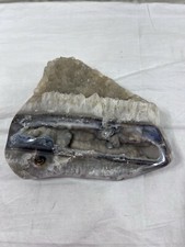 Large 5 Lbs 8” Natural Agate Layered Quartz Geode Slab crystal mineral specimen