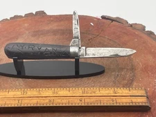 Vintage Cattaraugus 2 blade Swell End Jack Knife black wood handle--3269.24