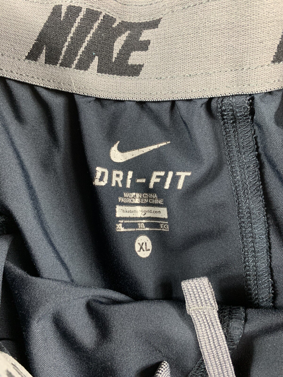 Nike Men Size XL Athletic Pants Navy Blue Draw String Thick Elastic RN