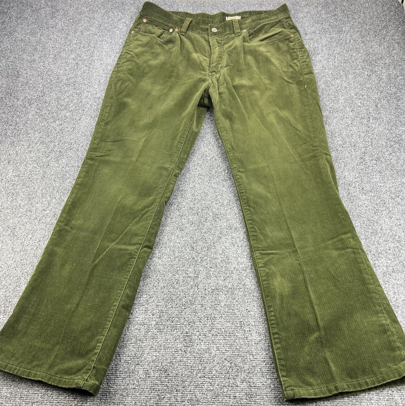Polo Ralph Lauren Corduroy Pants Men 36x30(36x32) Green Trousers Flat Front