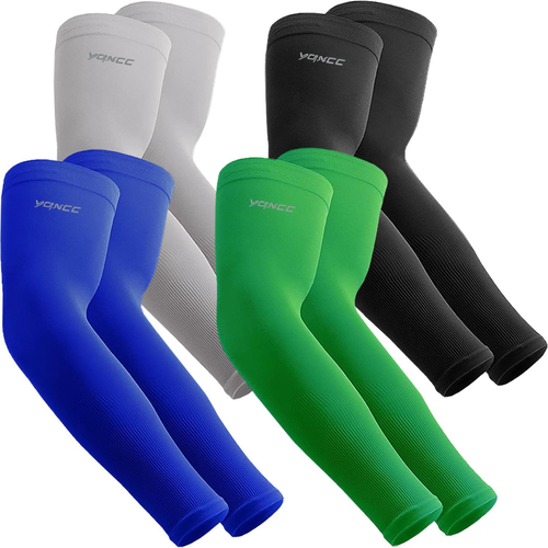 4 Pairs Arm Sleeves for Men Women, UPF 50 Cooling UV Sun Protection Sports Compr