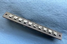 10 LUG SCREW TERMINAL STRIP FOR SPEAKERS OR ANTENNA CONNECTION ~ VINTAGE