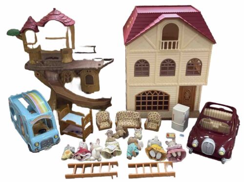 Sylvanian Families bundle Car Bus Tree House Sofa Bed Characters Terrace Ladders - Picture 1 of 24