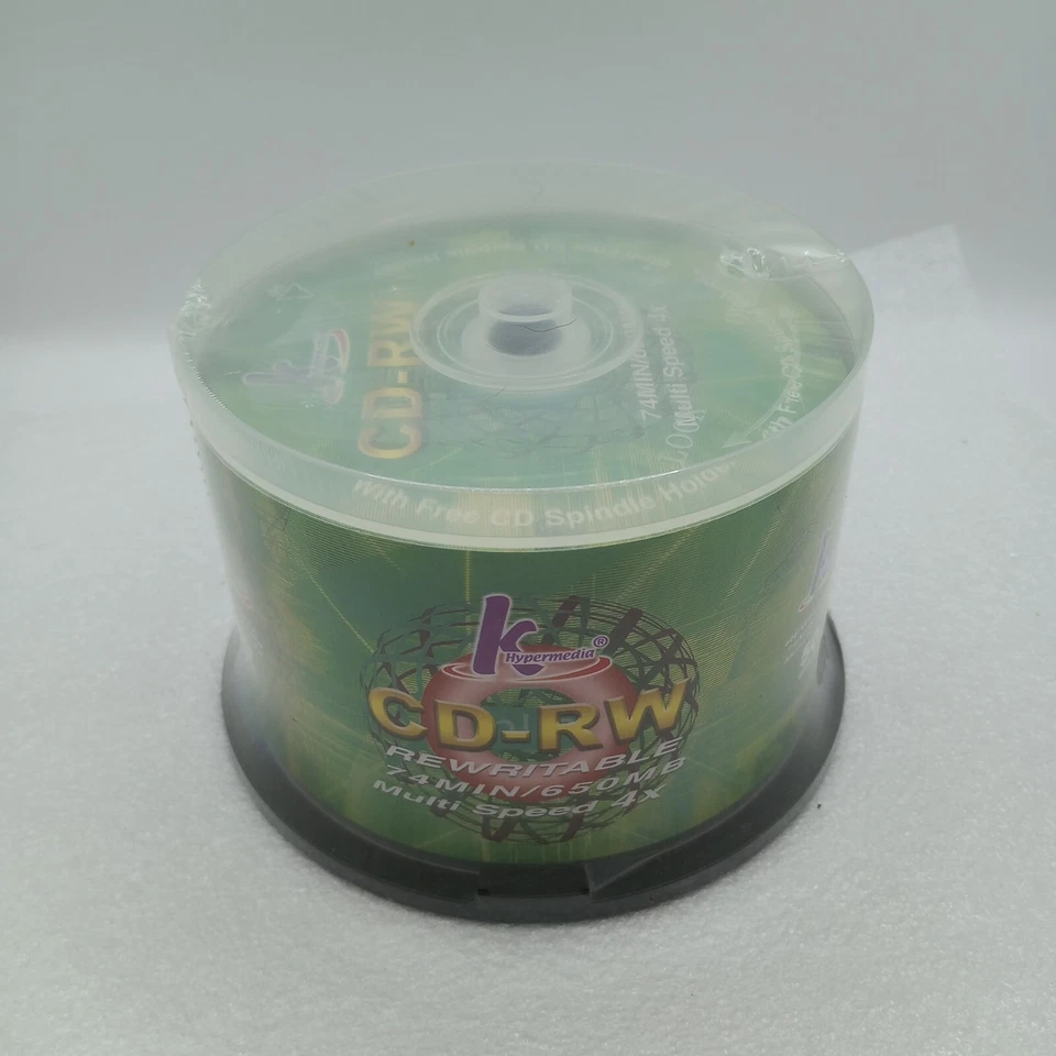 Nuevo Paquete Sellado 50 Hypermedia CD-RW 74min 650MB 4x Disco Regrabable Alta Velocidad Foto 2 de 4