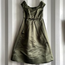 Marc Jacobs French Sleeve Pleated Dress Dark Green Size 00 MJ0426092