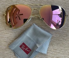 ray ban Pink  mirrored Aviator 62mm