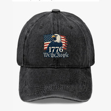 1776 We The People Patriotic Eagle Hat USA Flag Vintage Dad Cap Adjustable