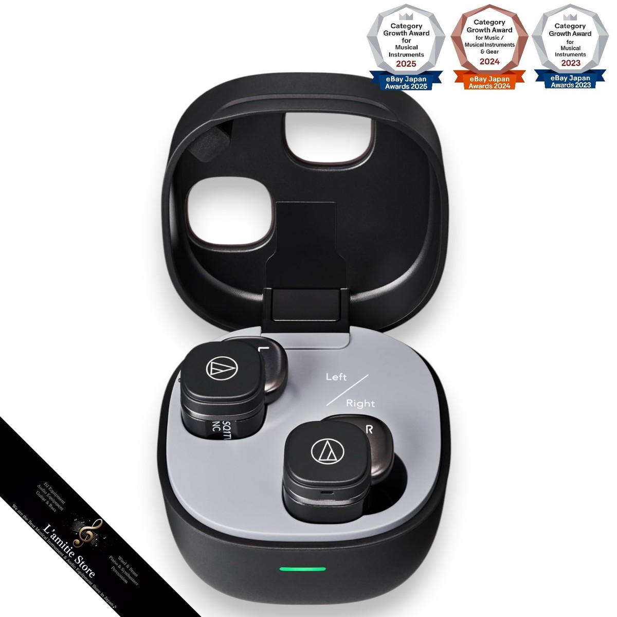 Audio-Technica ATH-SQ1TW2NC BK True Wireless Noise Cancelling