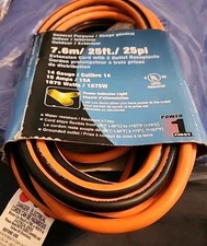 Electric Extension Cord By POWER FIRST. 25FT GENERAL PURPOSE INDOOR/OUTDOOR 