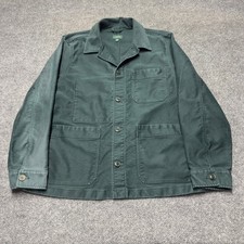 J Crew Oarsman Cotton Moleskin Chore Jacket Green Mens Large CB610 Utility Coat