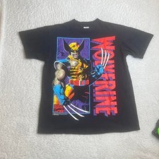 1993 X-Men Wolverine marvel men's black single stitch tshirt big logo L