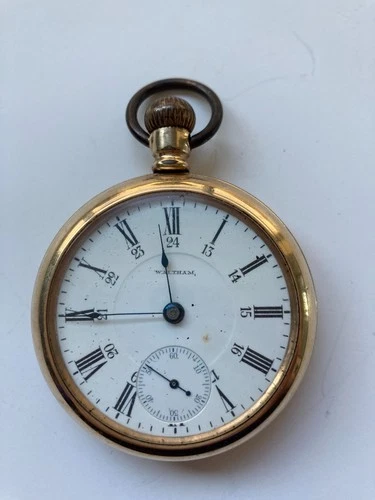 Antique WALTHAM 17 Jewels Gold Filled Pocket Watch Pre-Owned Runs (33-153)