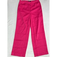 Nasty Gal Collection Womens Hot Pink Wide Leg High Waisted Trousers Size US 10