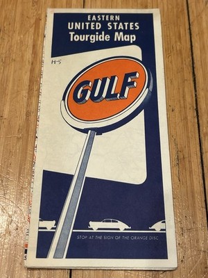 Vintage 1950s GULF  Eastern United States Tourgide Map ( H5, B1)