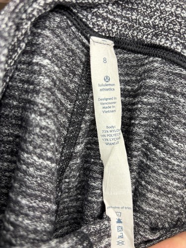 LULULEMON Leggings Womens 8 Black White Stretch Yoga Gym Athletic Athleisure - Picture 5 of 7